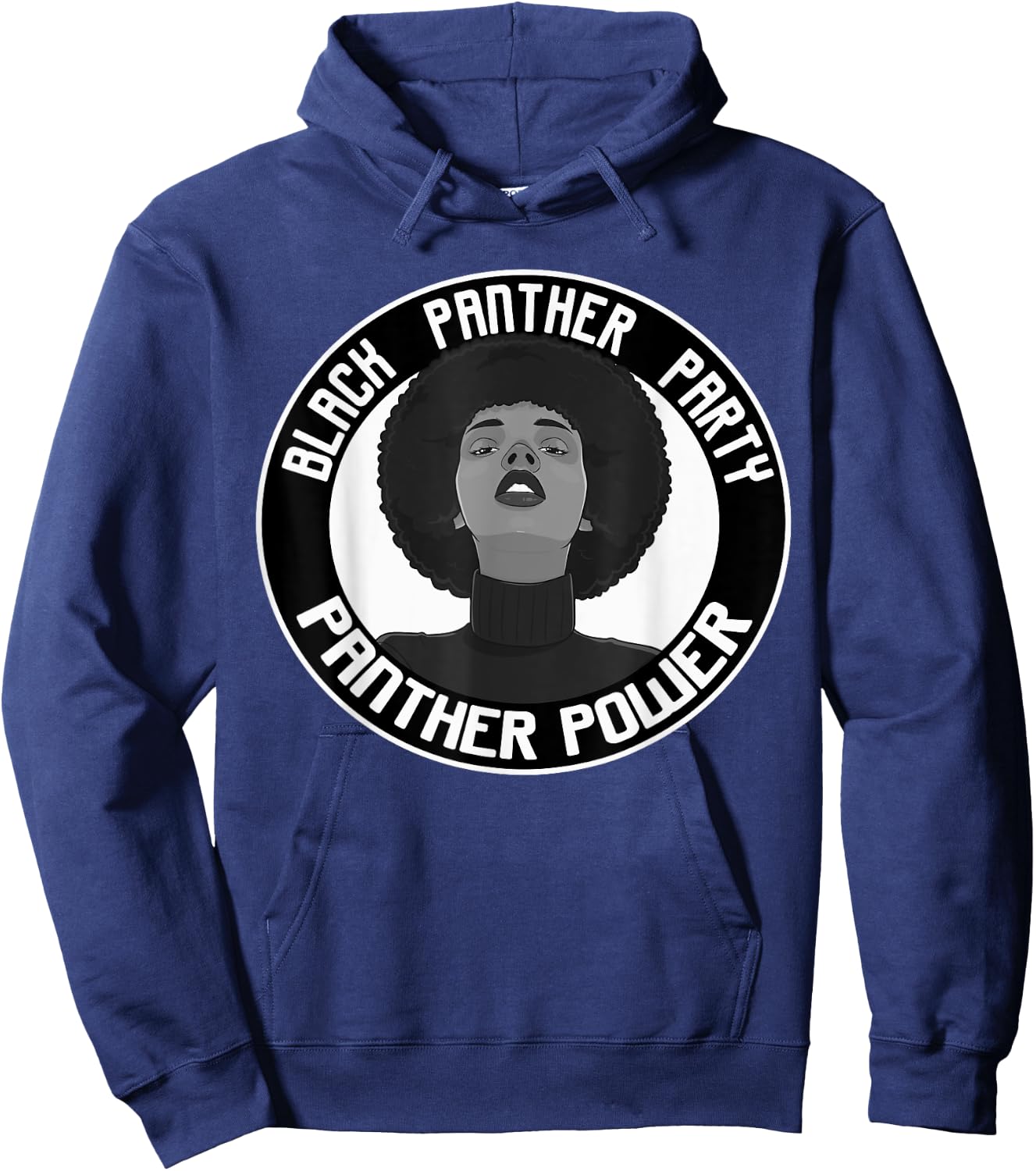 Black History Panther Party Logo Afro Hair Vintage BPP Hoodie - Hoodie | Navy