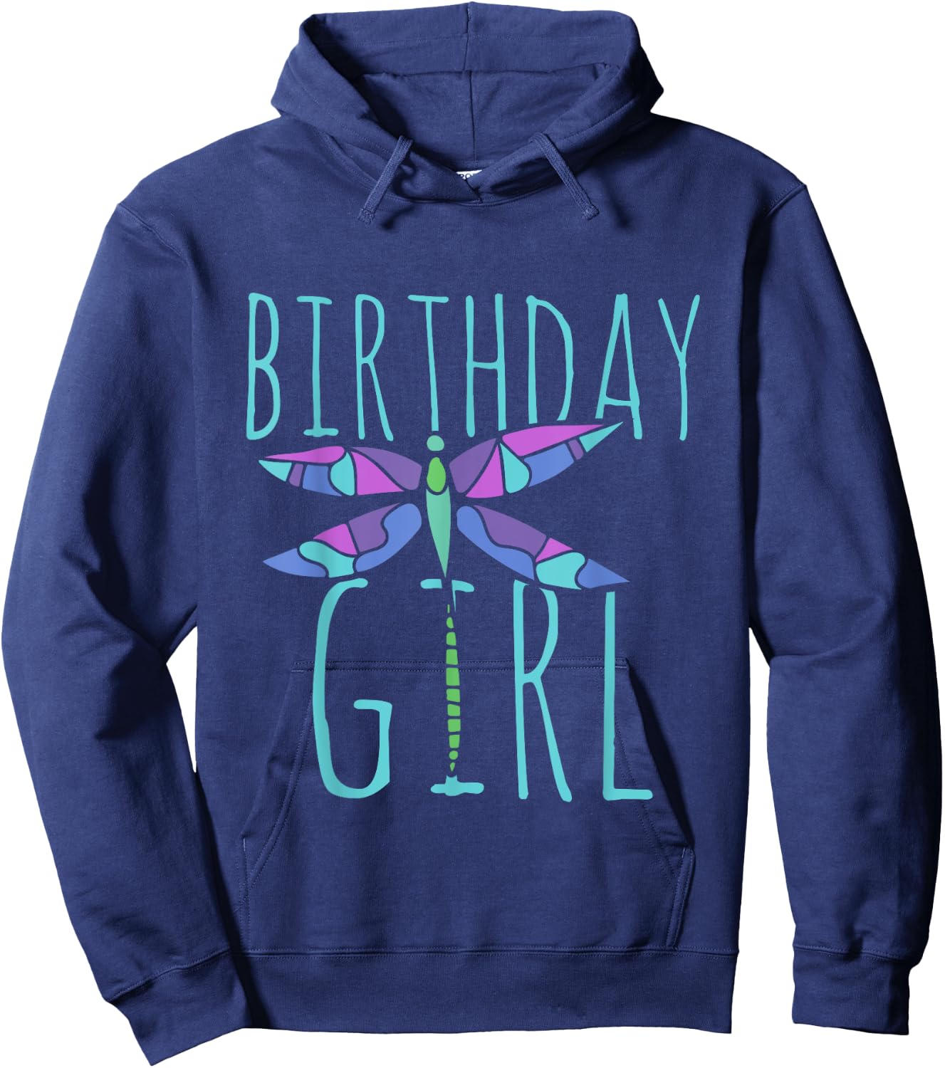 Birthday girl shirt Dragonfly birthday party shirts Hoodie - Hoodie | Navy