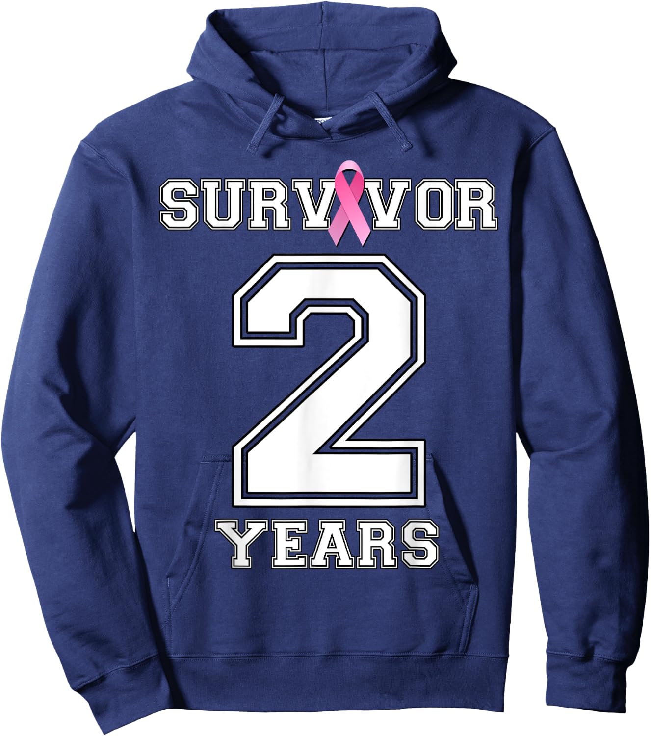 2 Years Breast Cancer Survivor Pink Ribbon Awareness ZL Hoodie - Hoodie | Navy