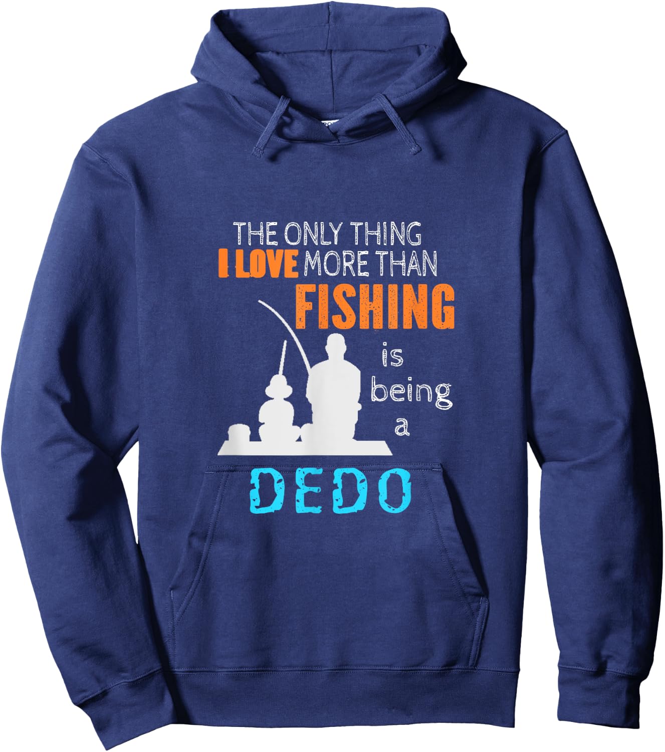 Love Fishing Dedo Macedonian Ukrainian Bulgarian Grandpa Hoodie - Hoodie | Navy