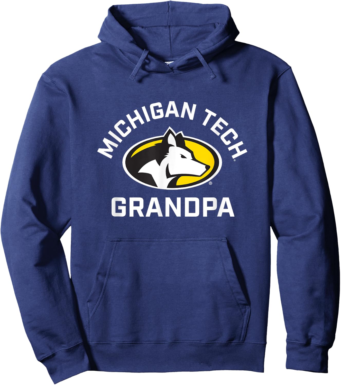 Michigan Tech Huskies Arched Grandpa Hoodie - Hoodie | Navy