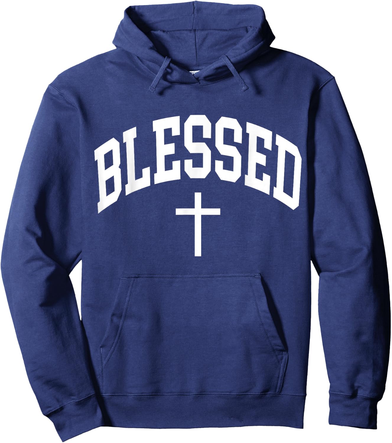 Blessed Cross Christian Religious Faith Hoodie - Hoodie | Navy
