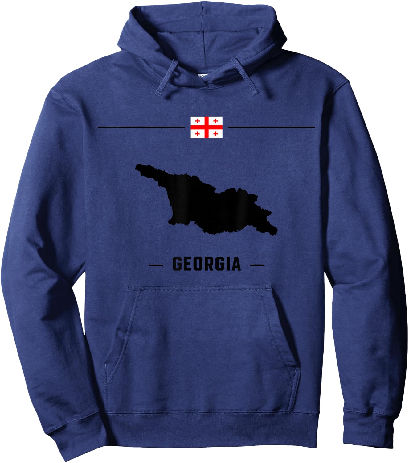 Georgian flag with map and name of the country Georgia Hoodie - Hoodie | Navy