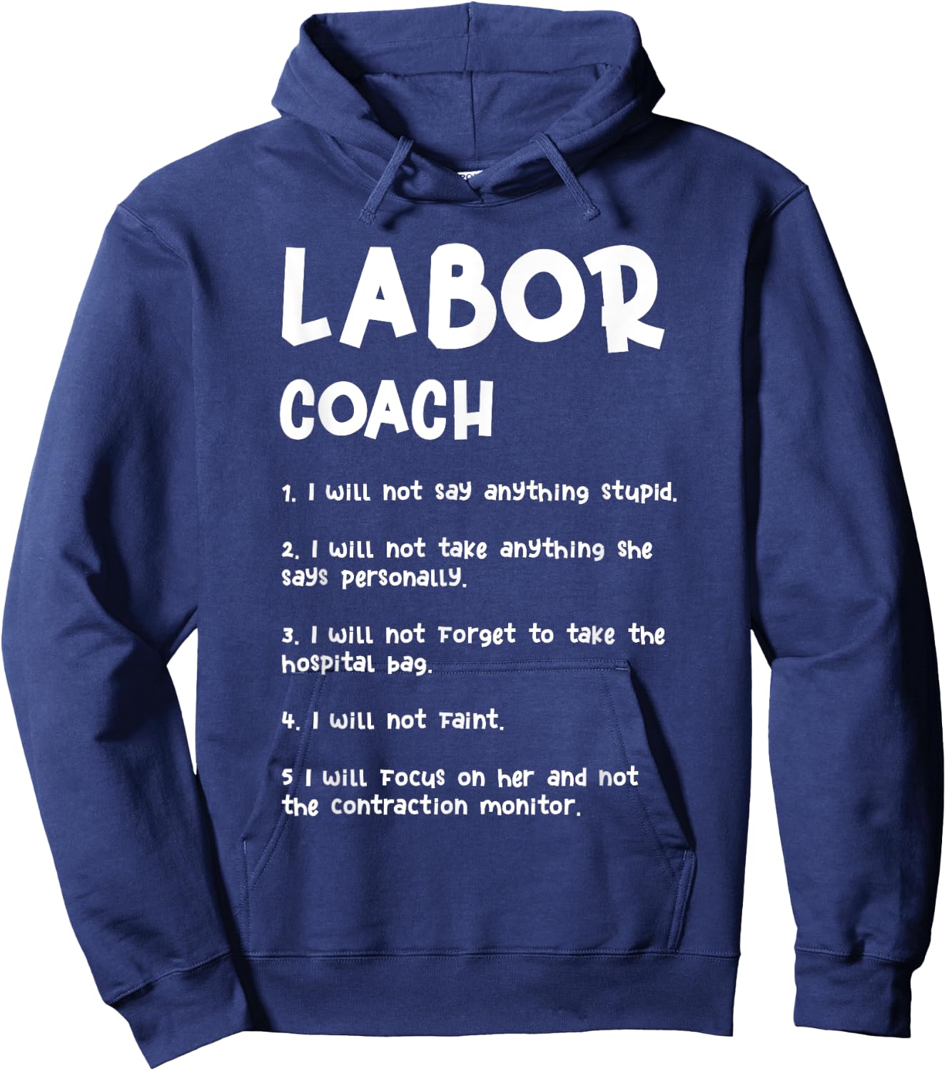 Labor Coach Expecting Dad Rules Papa Pregnancy New Parent Hoodie - Hoodie | Navy