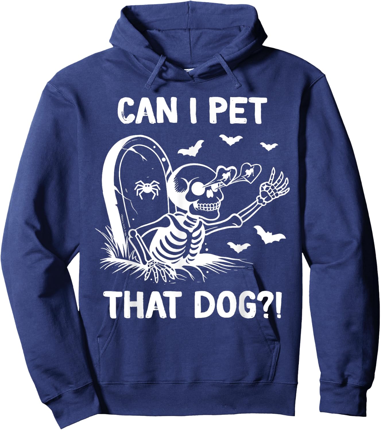 Can I Pet That Dog Halloween Skeleton Hoodie - Hoodie | Navy