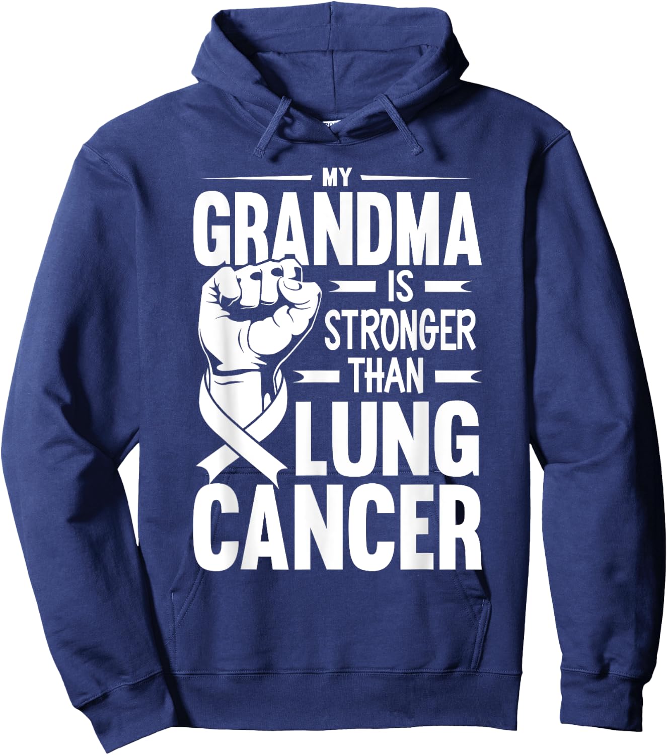 My Grandma Is Stronger Than Lung Cancer Awareness Hoodie - Hoodie | Navy