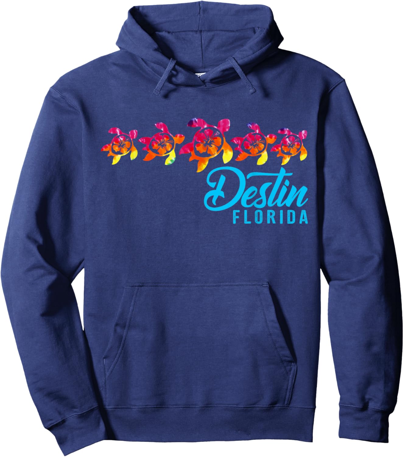 Destin Florida Tie Dye Sea Turtle Matching Family Group Hoodie - Hoodie | Navy