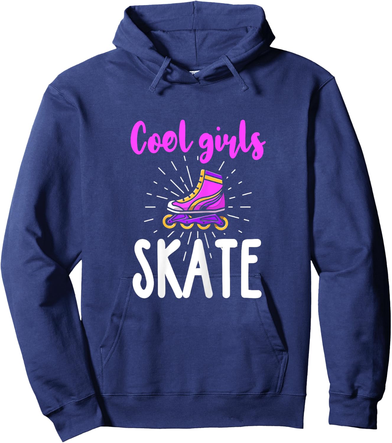 Roller Skating Girl Shirt Funny Cool Girls Skate Hoodie - Hoodie | Navy