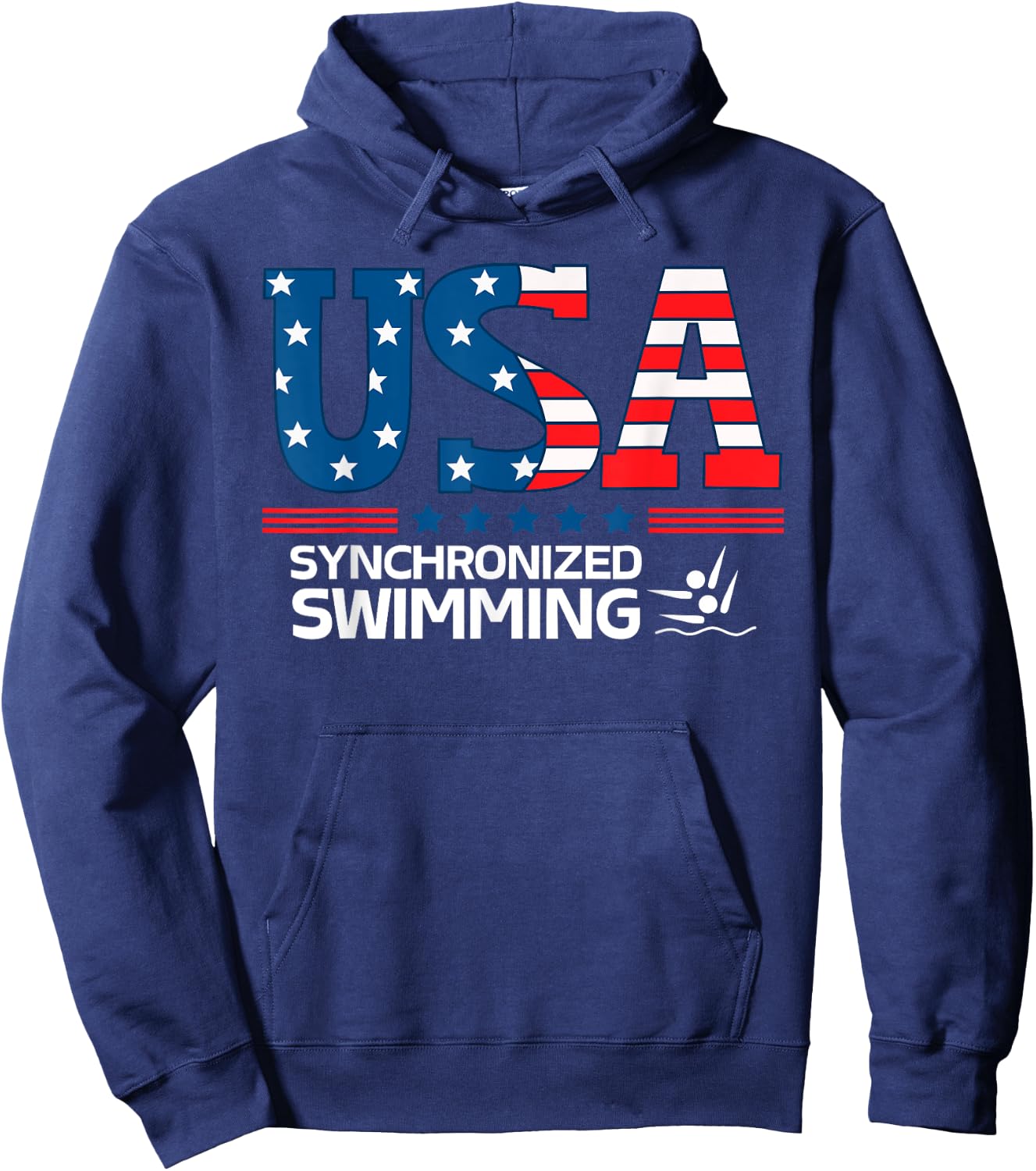 Synchronized Swimming United States Flag USA Sport swimming Hoodie - Hoodie | Navy