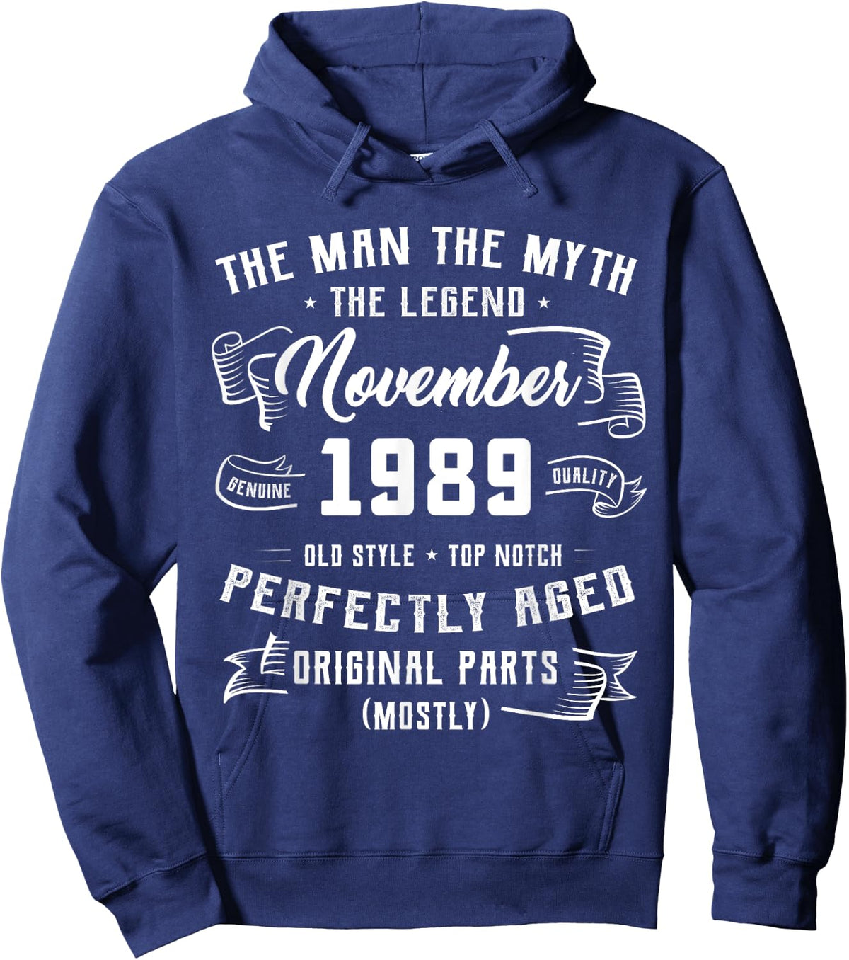 Man Myth Legend November 1989 35th Birthday Gift 35 Years Ol Hoodie - Hoodie | Navy