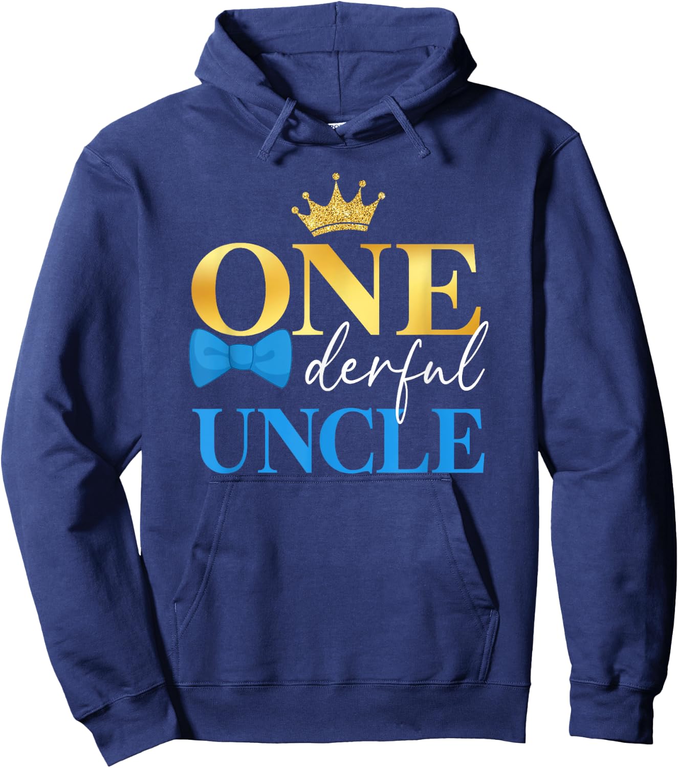 Uncle of Mr Onederful 1st Birthday First One-Derful Dad Papa Hoodie - Hoodie | Navy