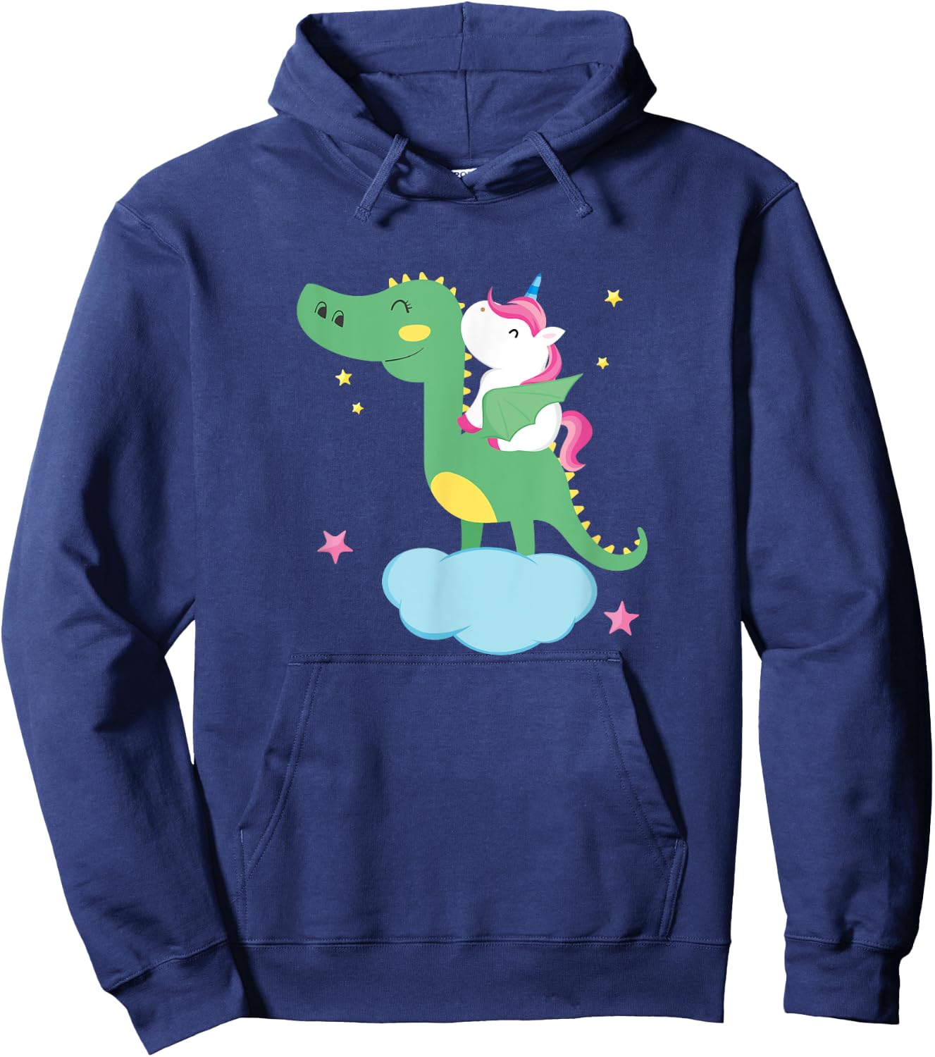 Cute Unicorn Riding Dragon - Boy Girls Kids Gift Hoodie - Hoodie | Navy