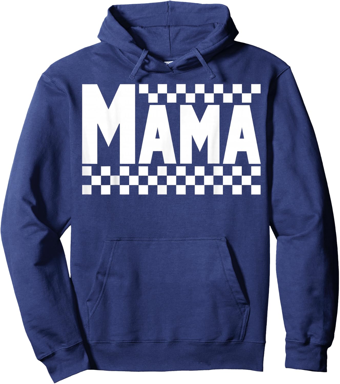 Funny Retro Checkered Mama Vintage Mom Mother's Day Hoodie - Hoodie | Navy