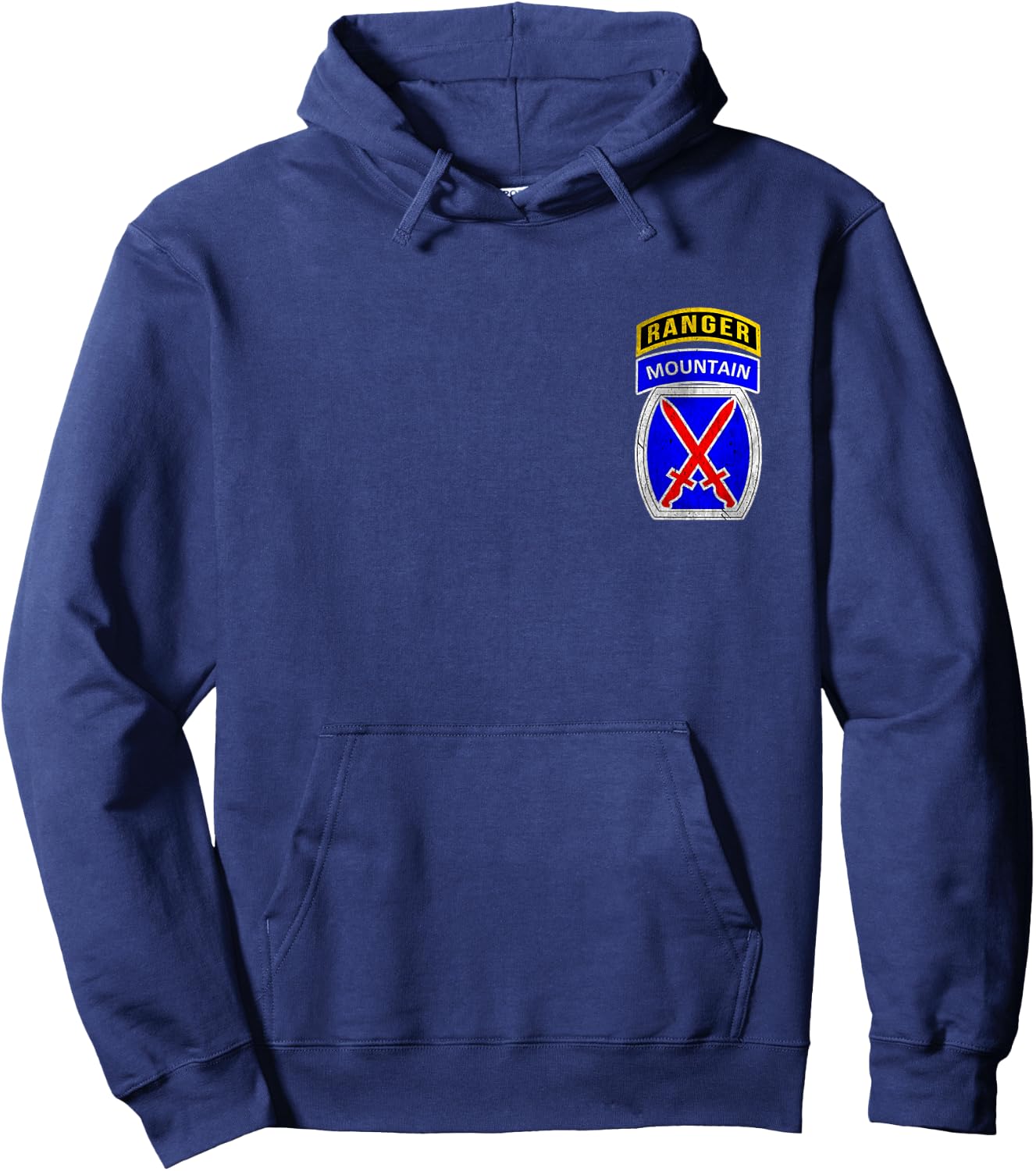 10th Mountain Division Ranger Tab Logo Military Veterans Day Hoodie - Hoodie | Navy