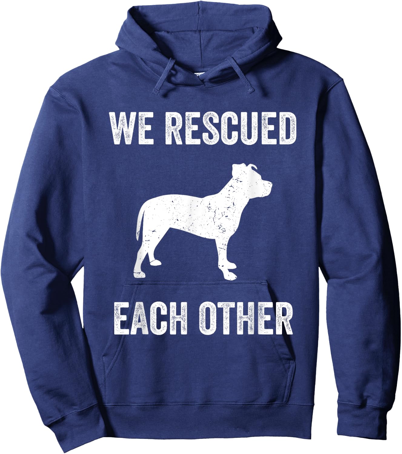 We Rescued Each Other Adopt Pitbull Dog Vintage Gift Hoodie - Hoodie | Navy