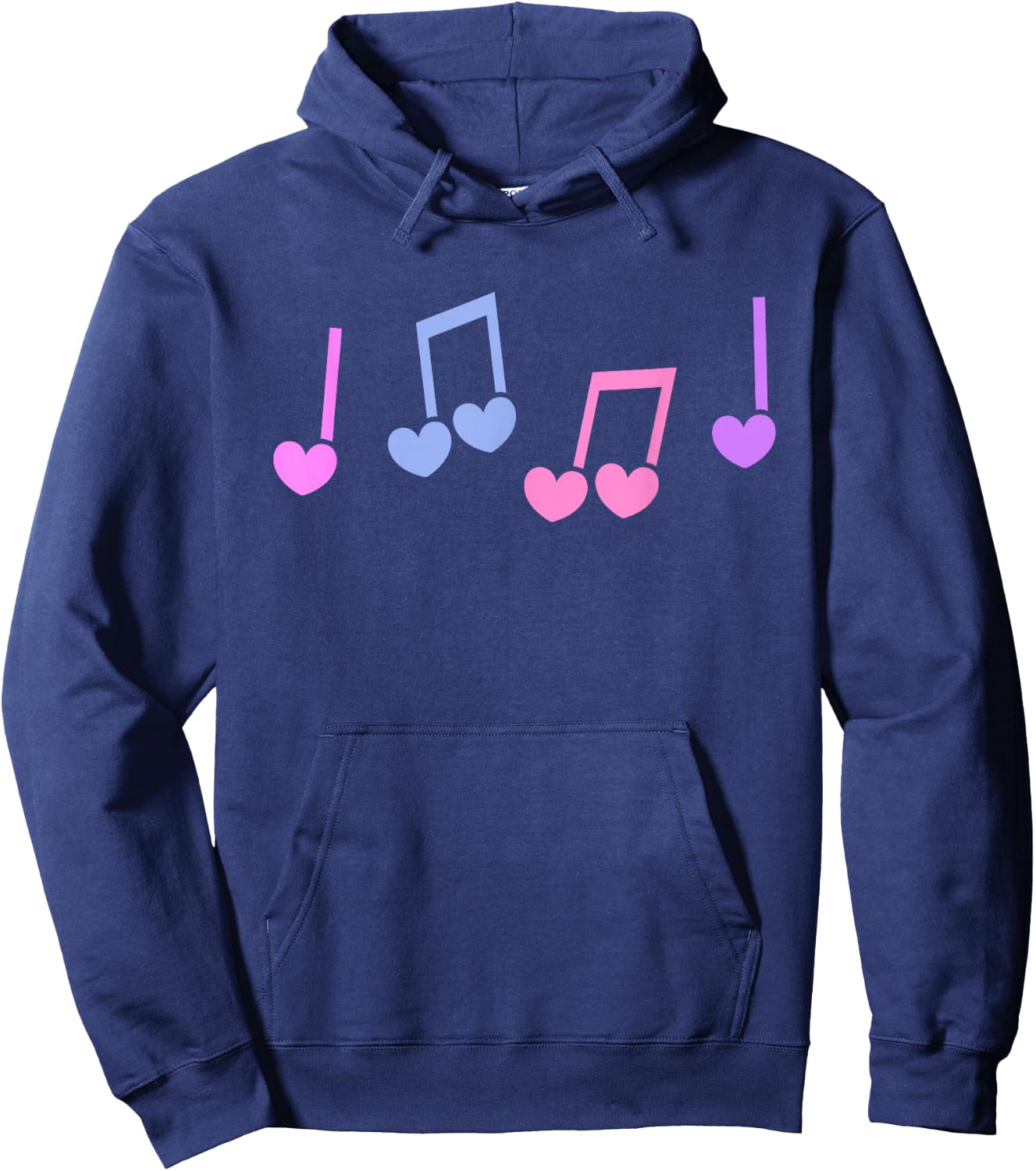 Music Heart Music Note Funny Musician Kids Girls Music Hoodie - Hoodie | Navy