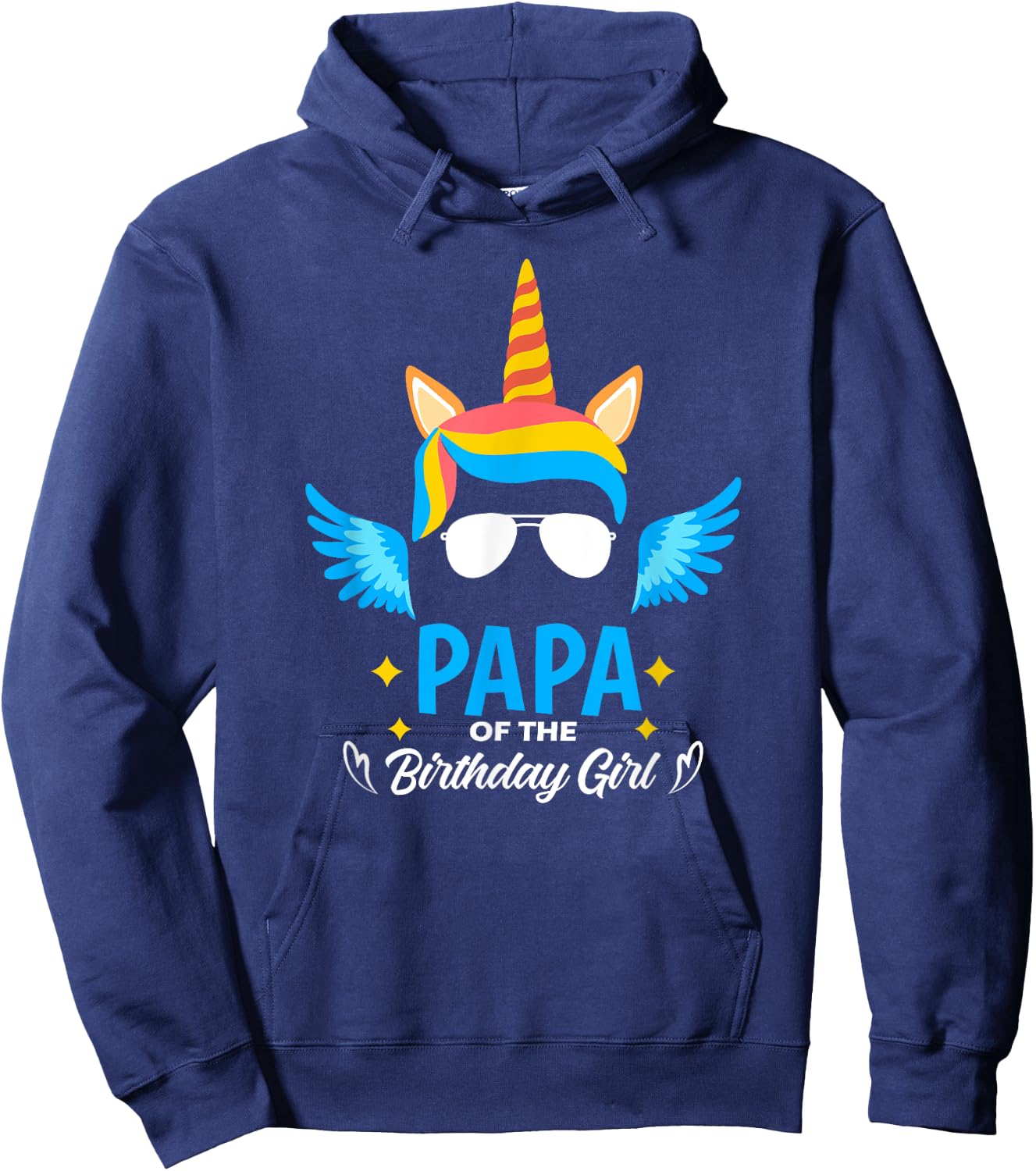 Papa of The Birthday for Girl Father Unicorn First Birthday Hoodie - Hoodie | Navy