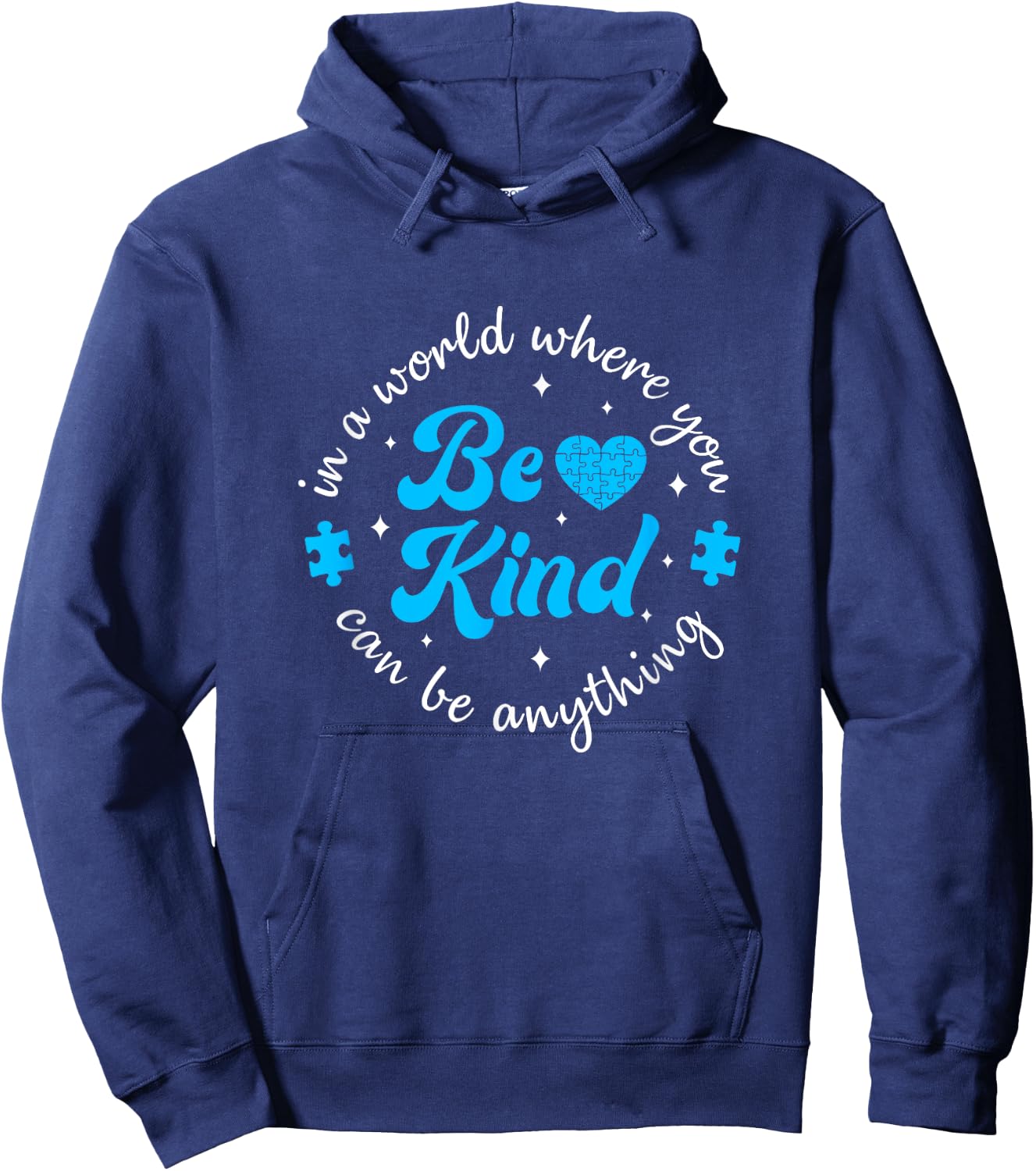 Autism Be Kind Women Kids Blue Be Kind Autism Awareness Hoodie - Hoodie | Navy