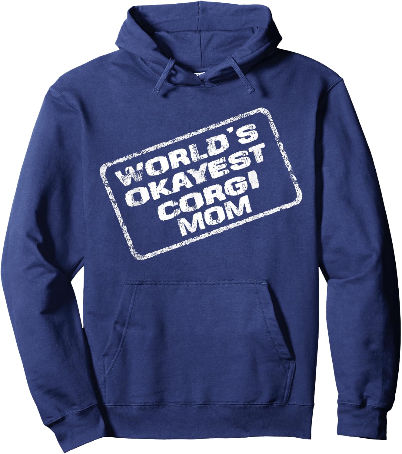 World's Okayest Corgi Mom Pet Parent Matching Couples Hoodie - Hoodie | Navy