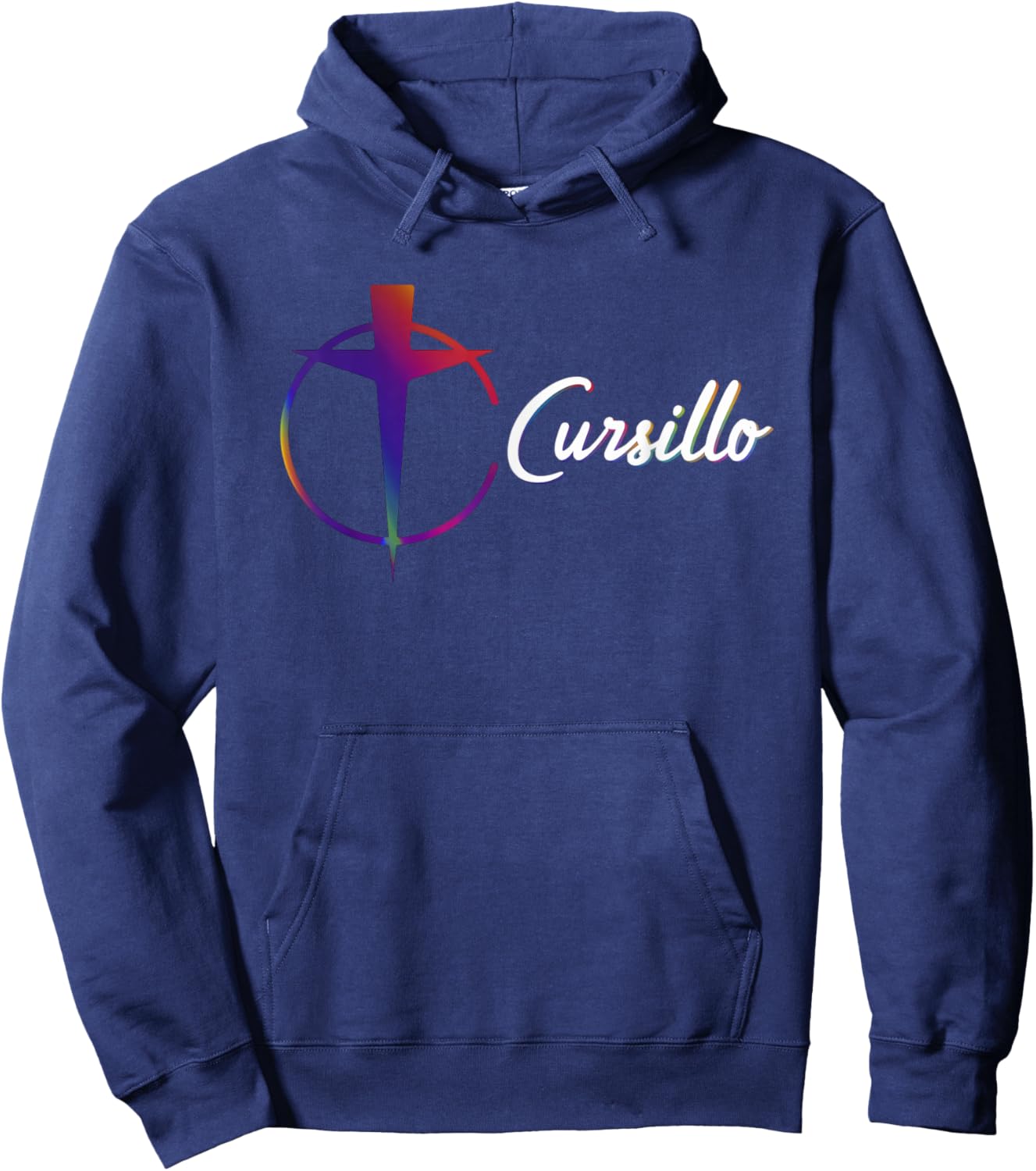 DeColores Cursillo Rainbow Rooster Catholic Hoodie - Hoodie | Navy