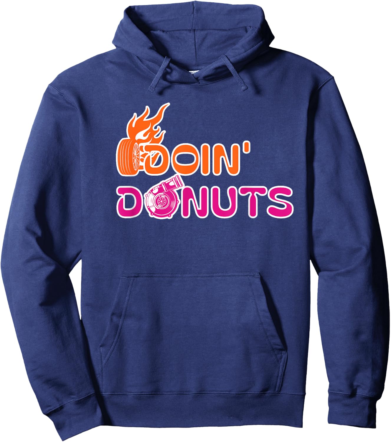 Doin' Donuts Funny Car Drift and Racing Cars Enthusiast Men Hoodie - Hoodie | Navy