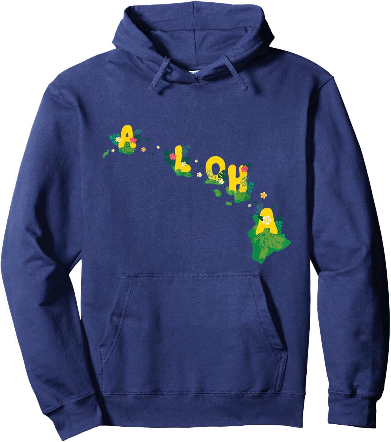 Hawaiian Islands Aloha - Maui Kahui Oahu and Big Island Hoodie - Hoodie | Navy
