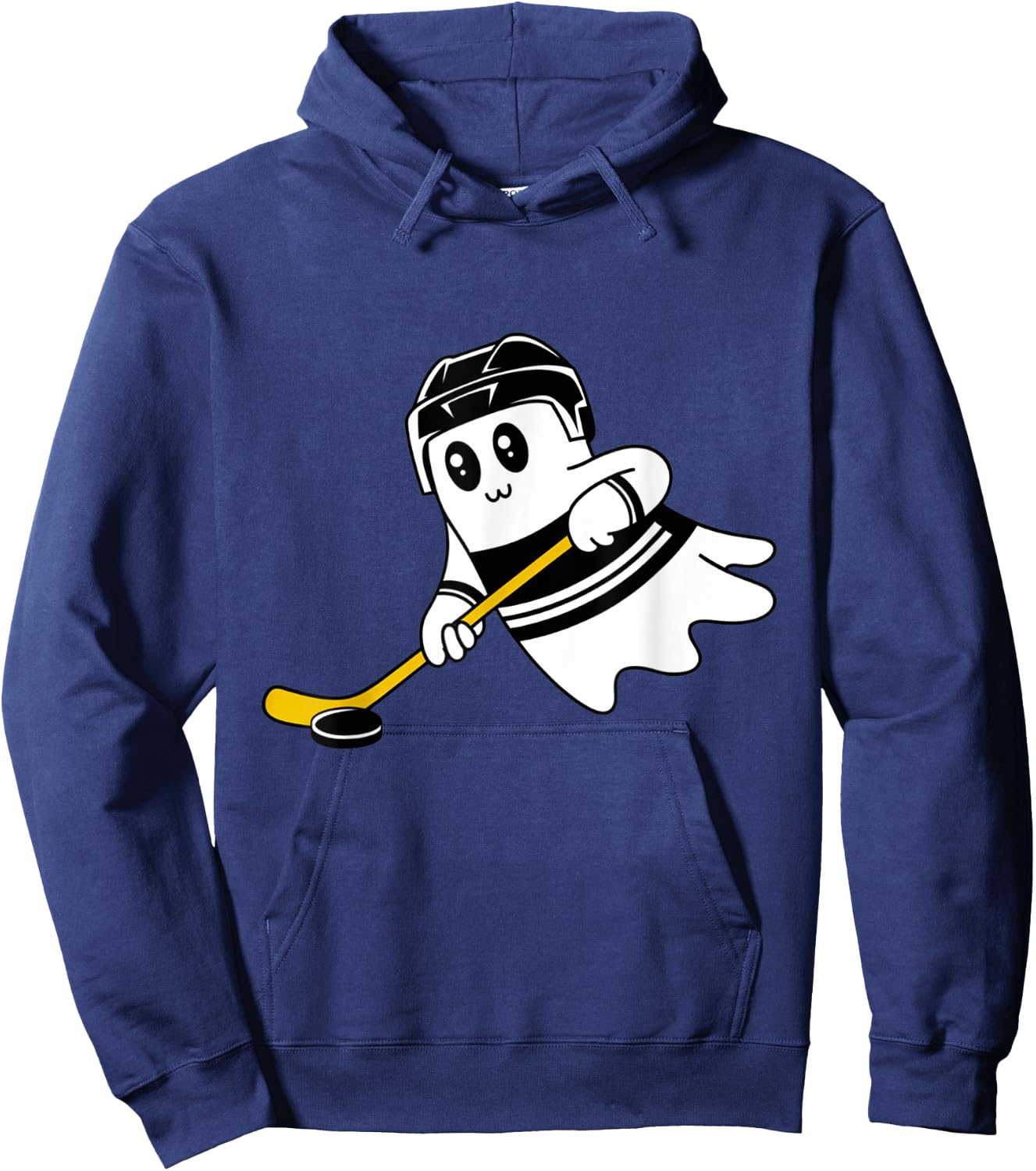 Ghost Playing Ice Hockey Halloween Costume Sports Men Boys Hoodie - Hoodie | Navy