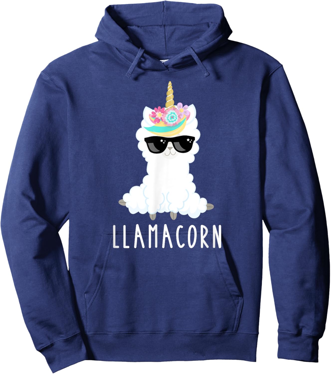 Llamacorn Shirt Girls Llama Unicorn Funny Kids Gift Hoodie - Hoodie | Navy