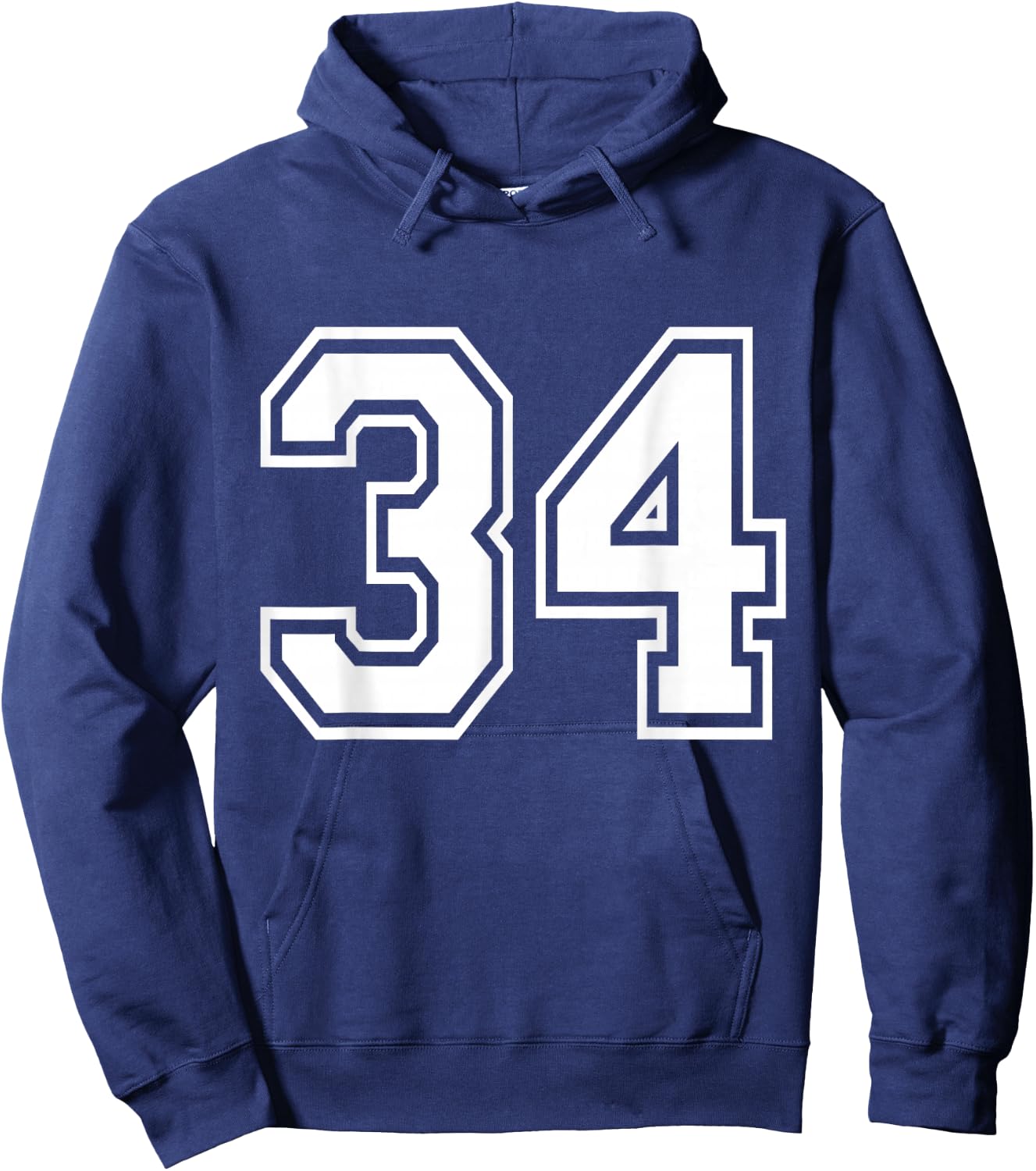 Number 34 Varsity Sports Team Jersey 34th Birthday 34 Years Hoodie - Hoodie | Navy