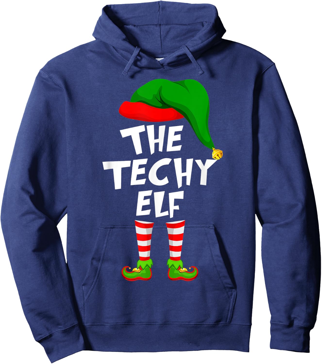 Funny Matching Family Christmas The Techy Elf Hoodie - Hoodie | Navy