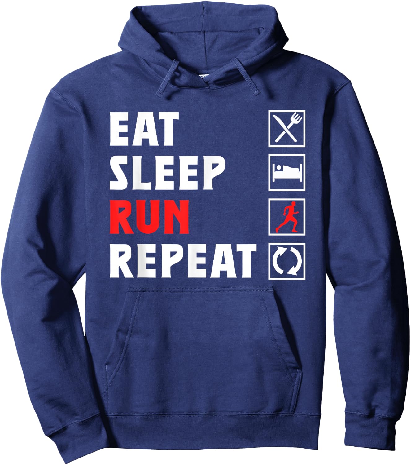 Eat Sleep Run Repeat Jogging Running Runner Jogging Running Hoodie - Hoodie | Navy