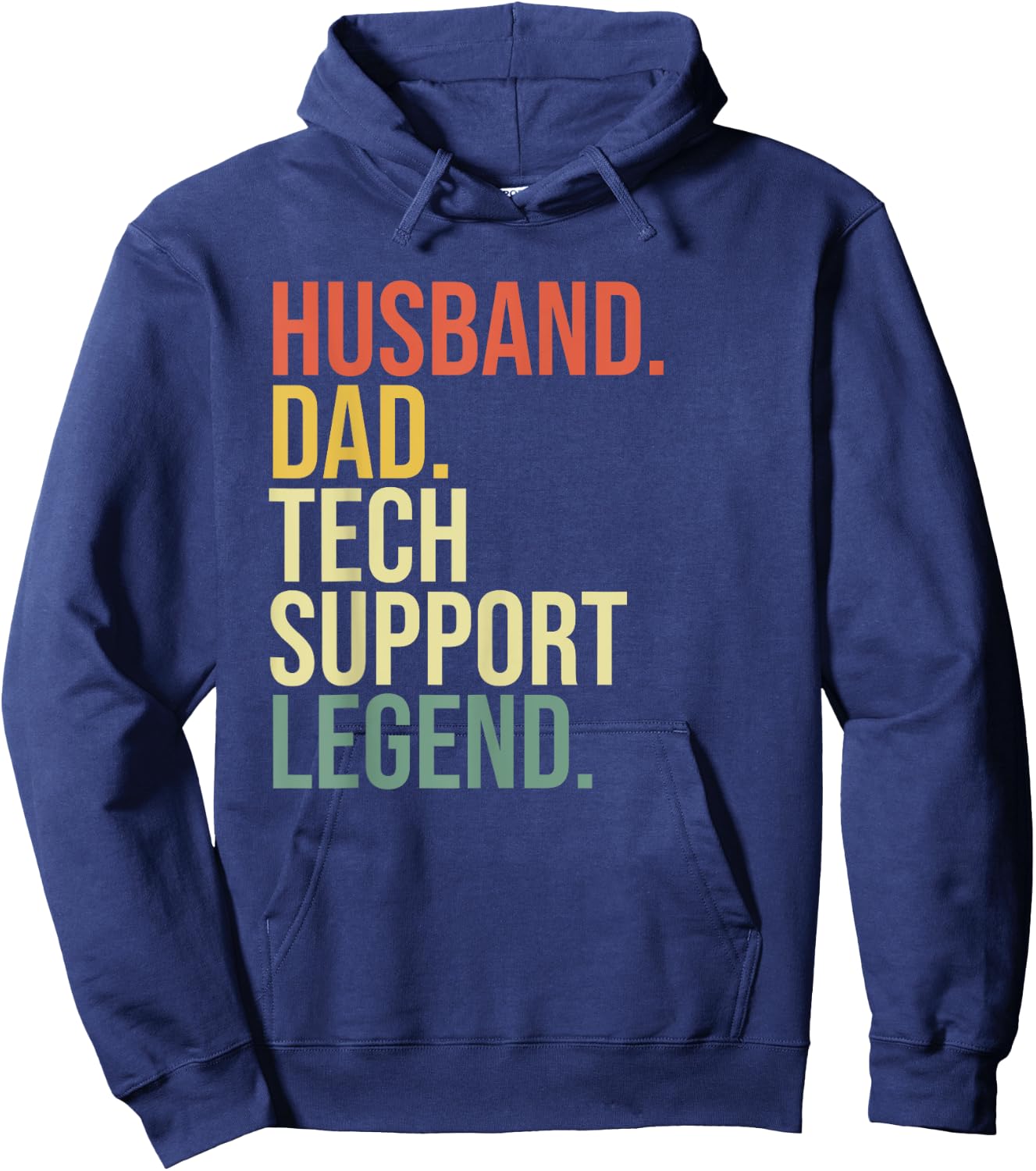 Husband Dad Tech Support Legend Father's Day Retro Vintage Hoodie - Hoodie | Navy
