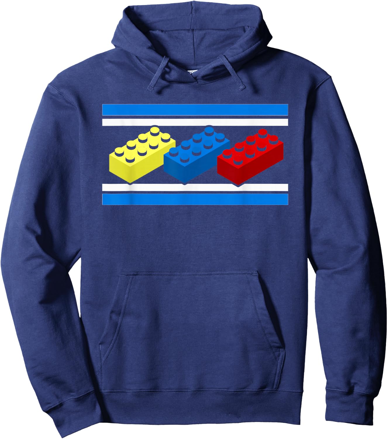 Building Bricks Blocks Master Builder Engineer Construction Hoodie - Hoodie | Navy