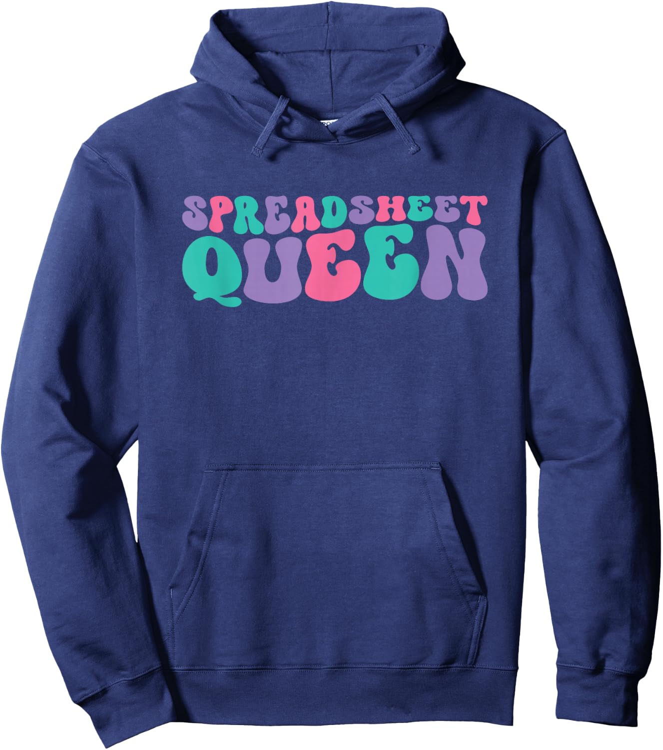 Spreadsheet Queen Spreadsheets Retro Vintage Groovy Hoodie - Hoodie | Navy