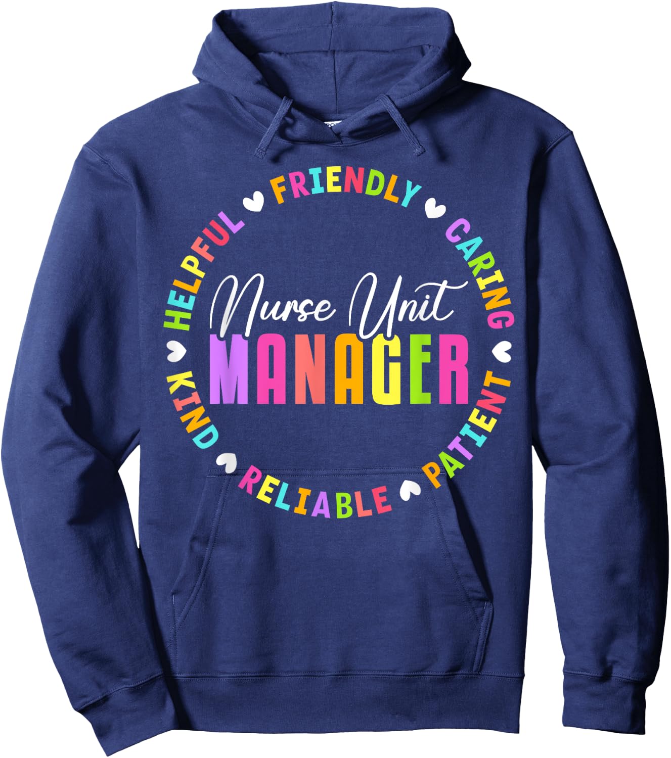 Nurse Unit Manager Heart Appreciation Hoodie - Hoodie | Navy