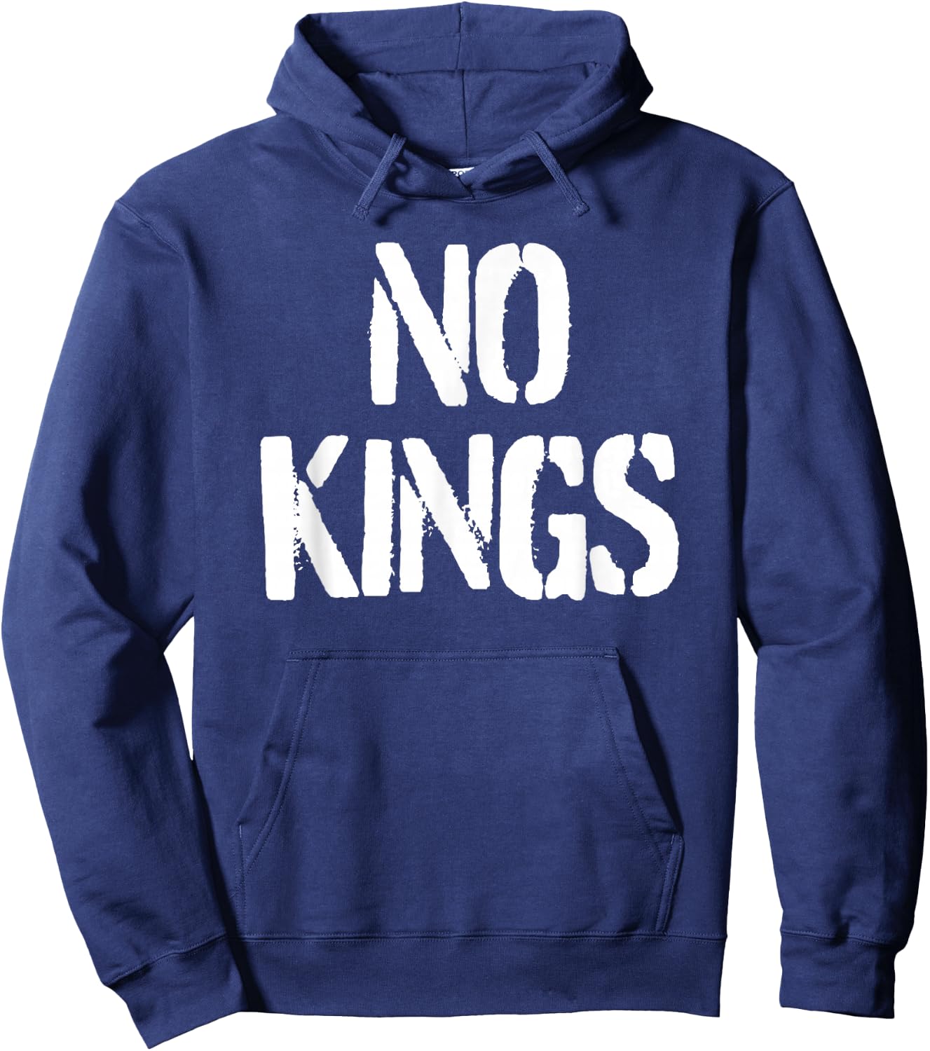 Trending No Kings -Adults Black Modern King Letter Print Hoodie - Hoodie | Navy