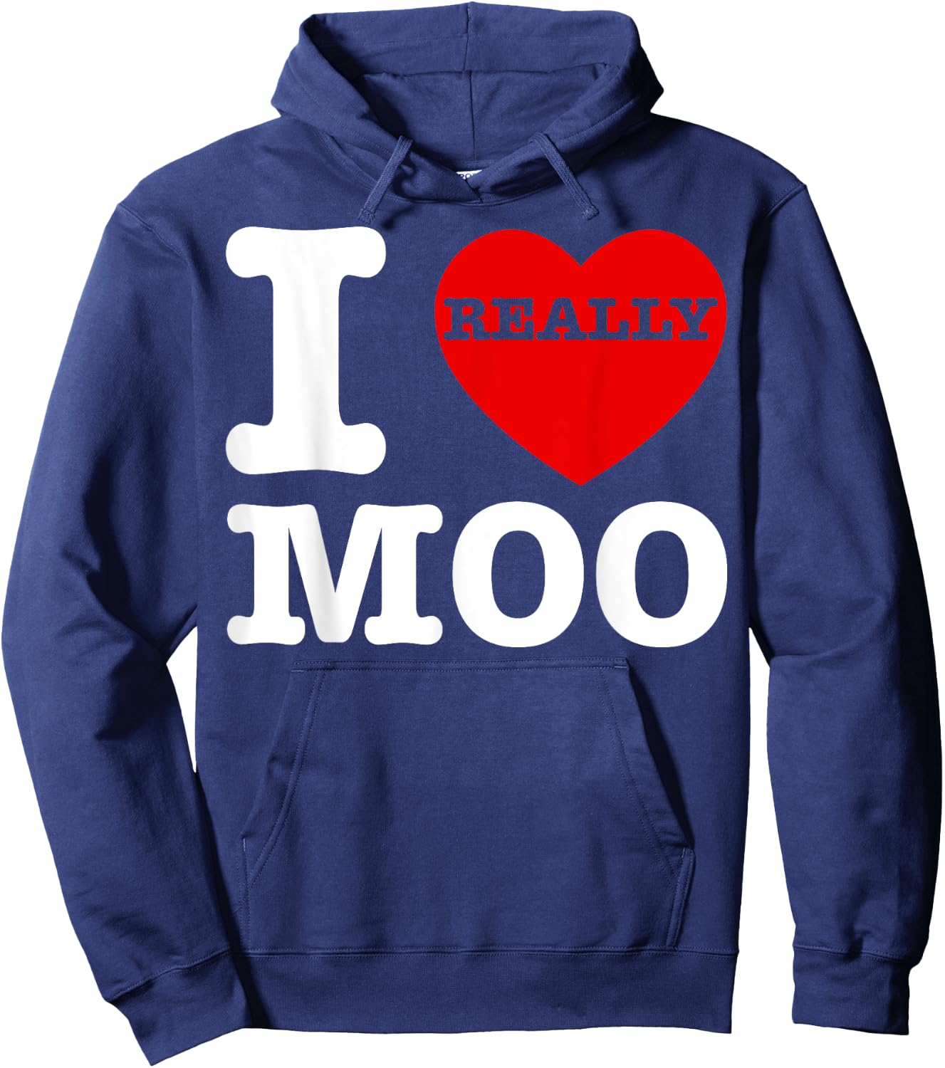 Funny I Love Moo Heart Cows Farmer Day Lover Men Women Kids Hoodie - Hoodie | Navy