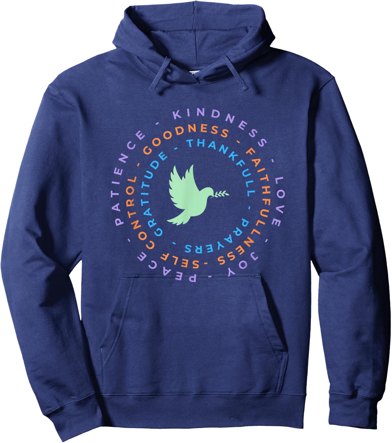 Kindness, Love, Joy, Patience, Peace, Thankful, Goodness Hoodie - Hoodie | Navy