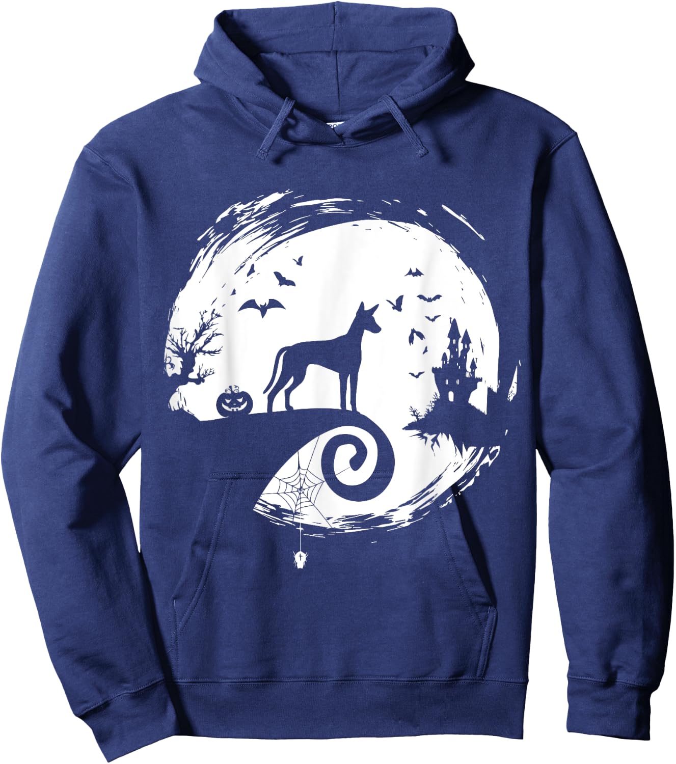 Xolo Halloween Costume Xoloitzcuintli Moon Silhouette Hoodie - Hoodie | Navy