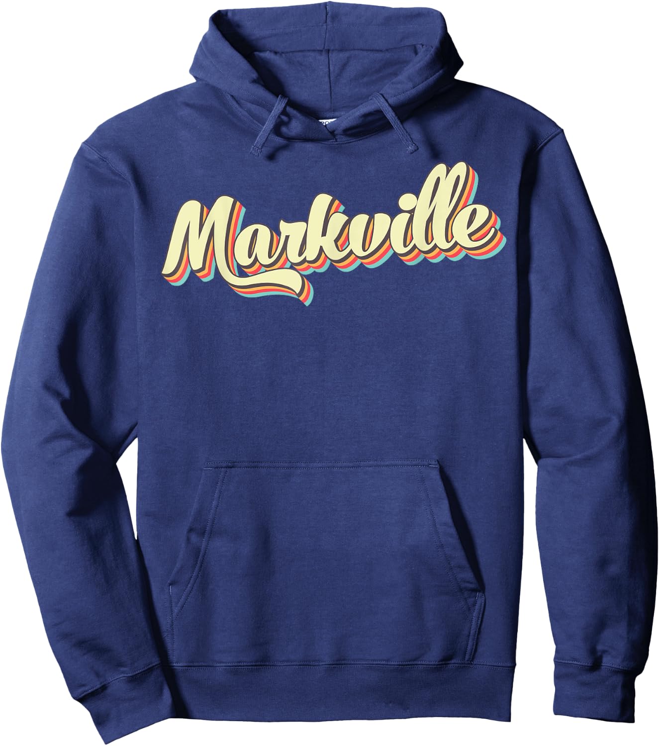 Markville Retro Art Baseball Font Vintage Hoodie - Hoodie | Navy
