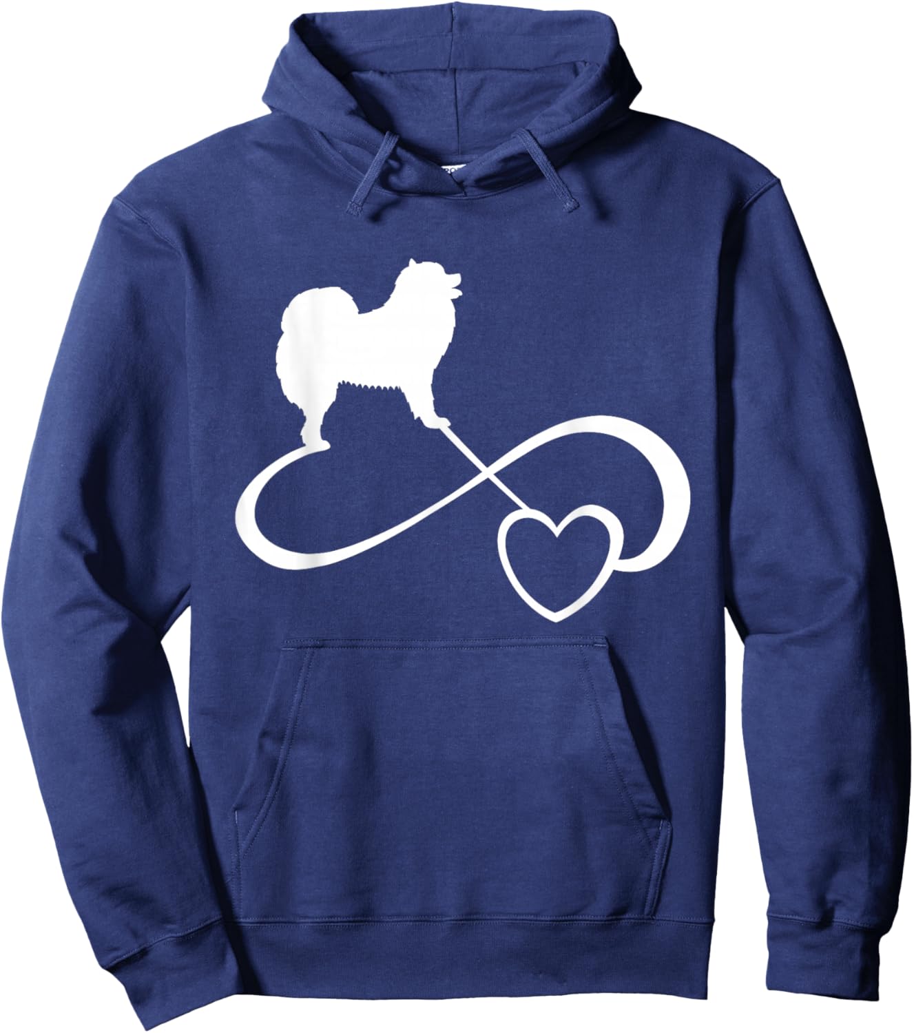 Samoyed Gift Dog Lover - Dog Breed Endless Love Heart Hoodie - Hoodie | Navy