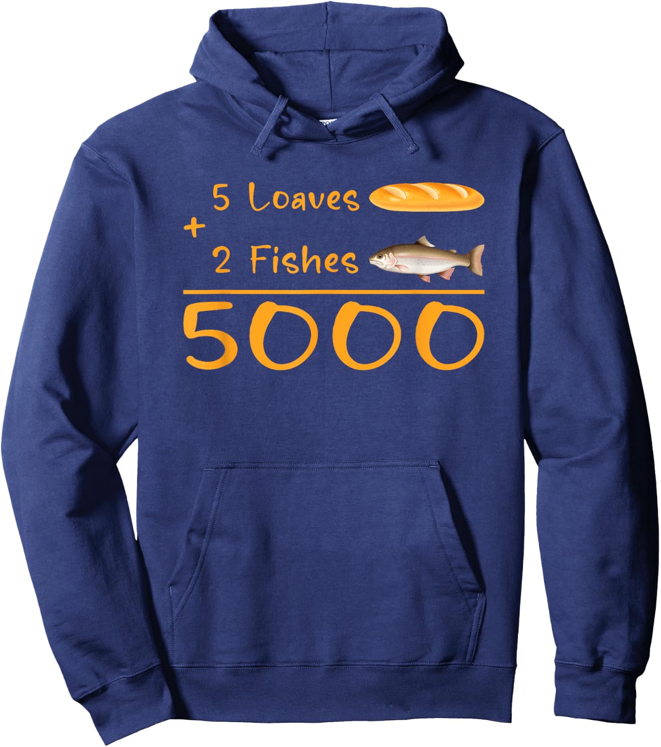 5 Loaves and 2 Fish Bible Verse Christian Men Women Kids Hoodie - Hoodie | Navy