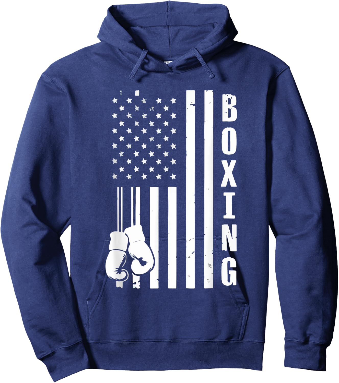 USA American Flag Vintage Boxing Boxer Boxing Lover MMA Women Men Hoodie - Hoodie | Navy