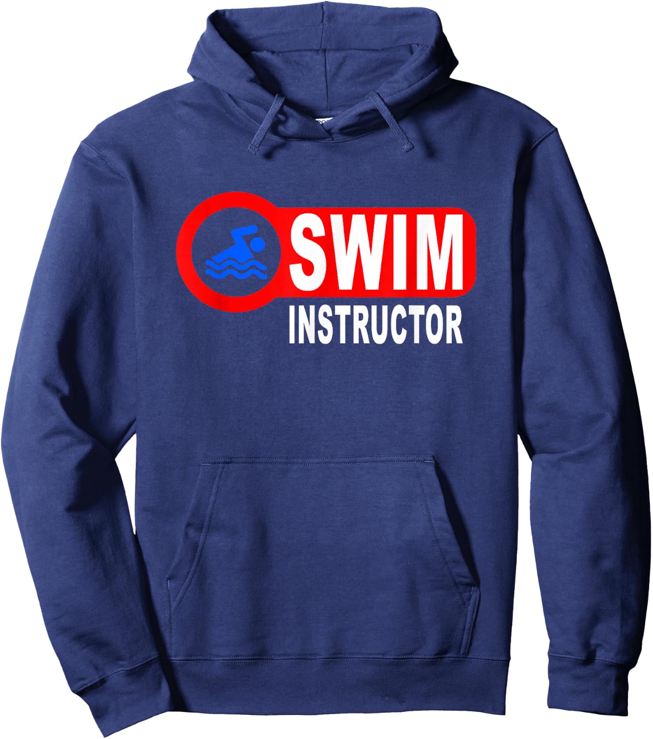 Swim Instructor Fun Swimming Teacher Graphic Art Hoodie - Hoodie | Navy