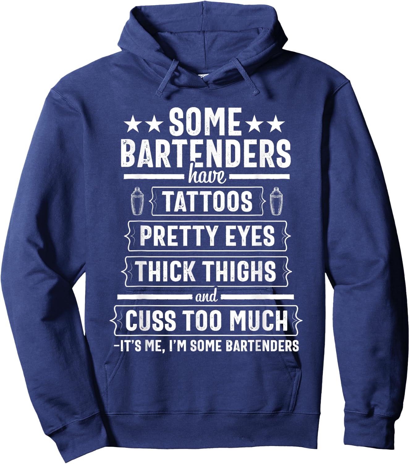 Bartender Gift Women Men Thighs Funny Bartending Mixologist Small Hoodie - Hoodie | Navy