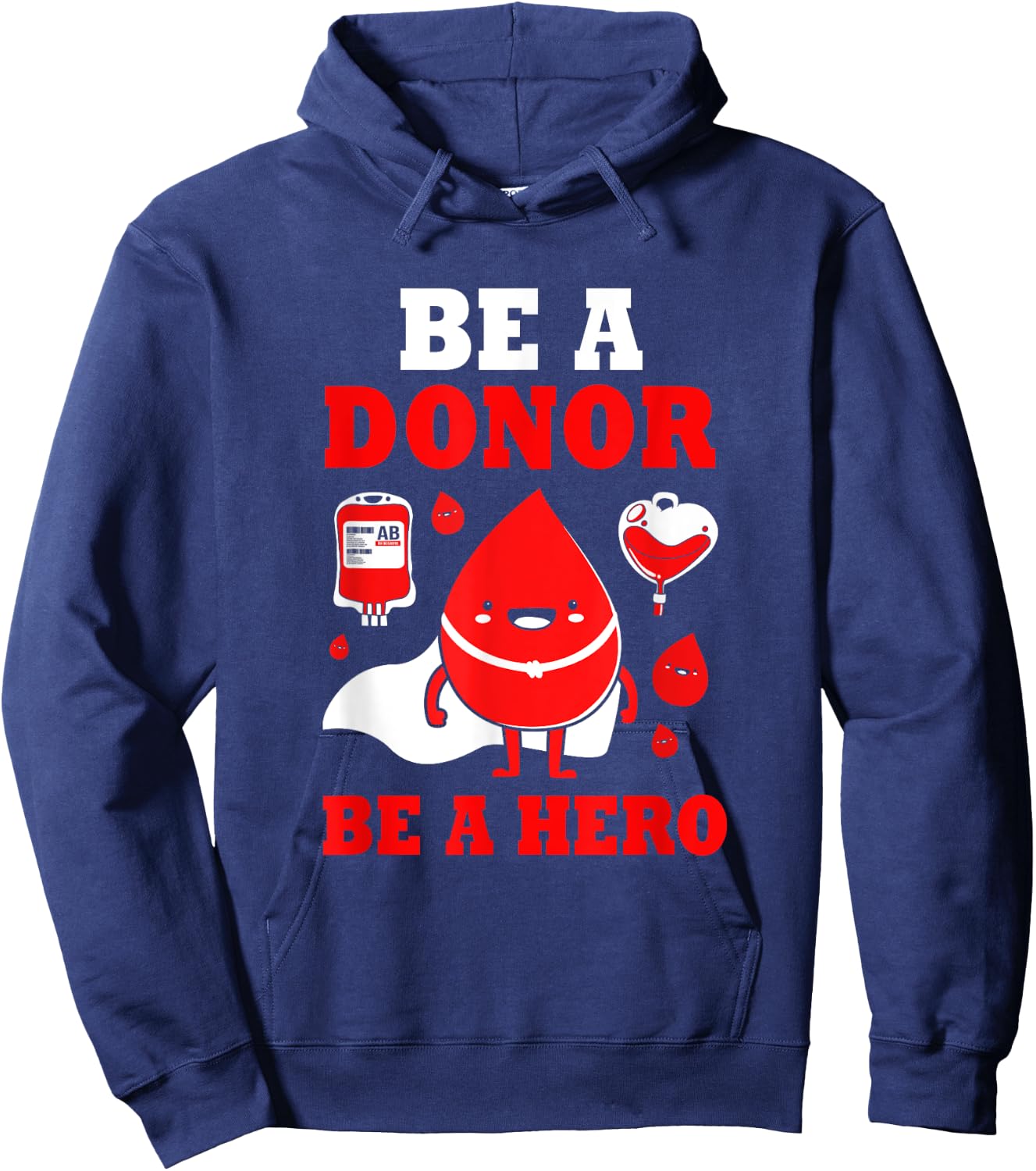 Donor Hero Phlebotomy Blood Donor Awareness Hoodie - Hoodie | Navy