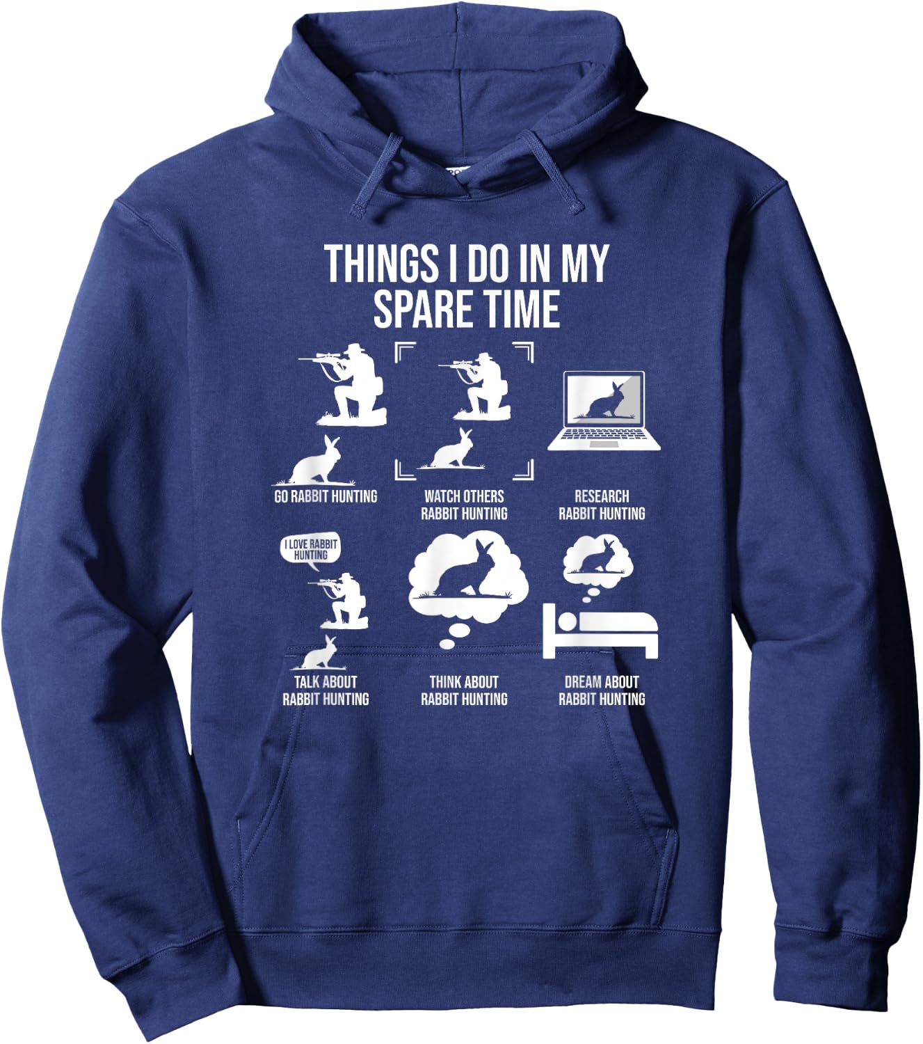 Things I Do In My Spare Time, Rabbit Hunting Hoodie - Hoodie | Navy