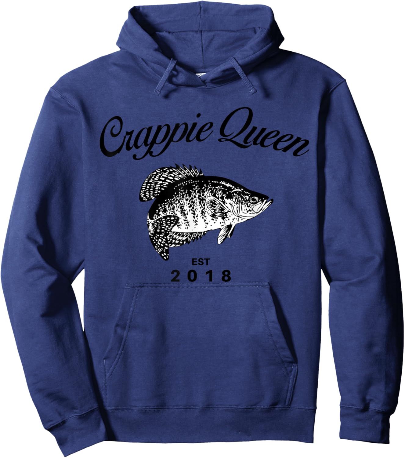 Crappie Queen Fishing T Shirt Hoodie - Hoodie | Navy