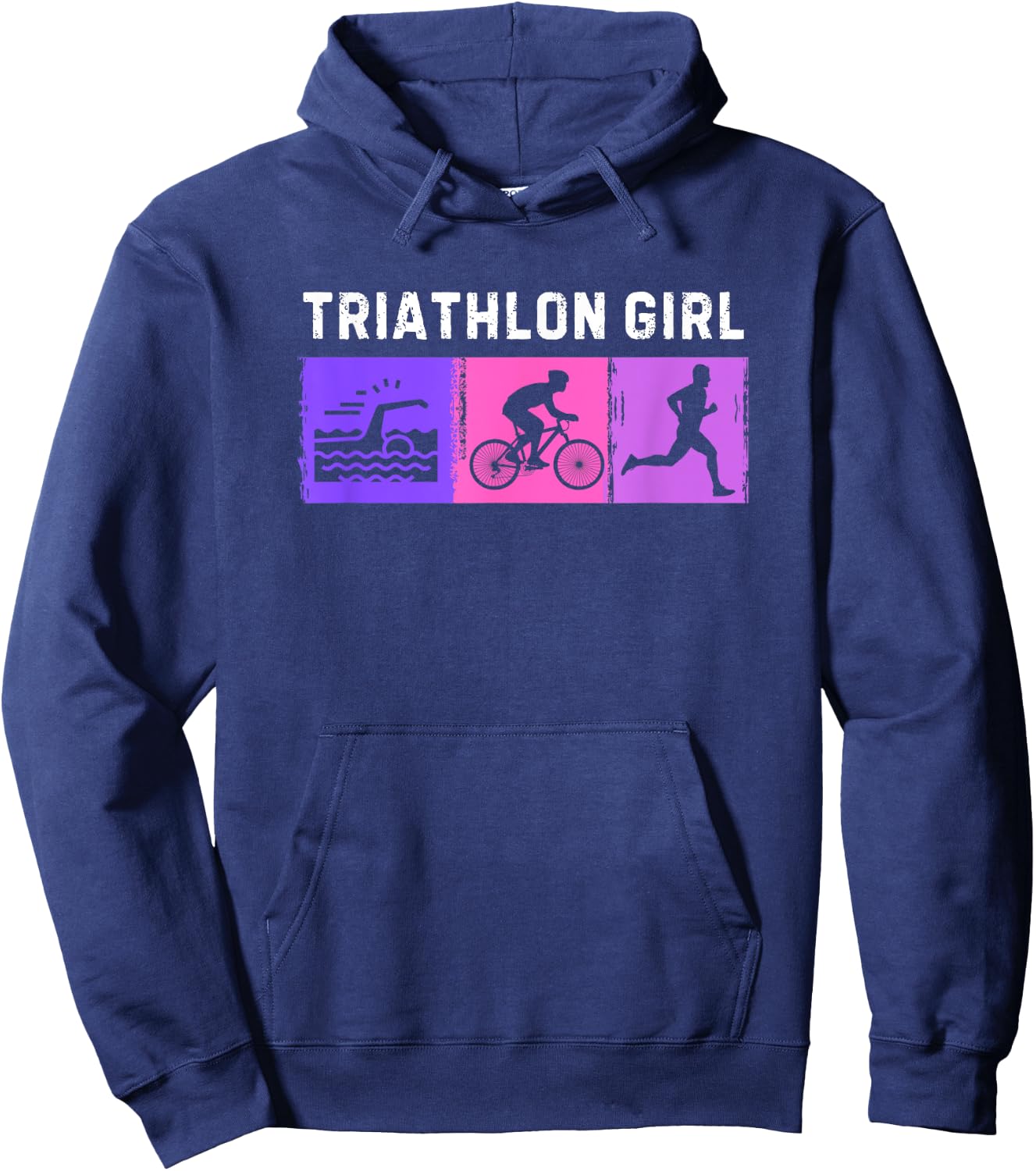 Triathlon Art For Girls Kids Triathlete Sport Triathlon Hoodie - Hoodie | Navy