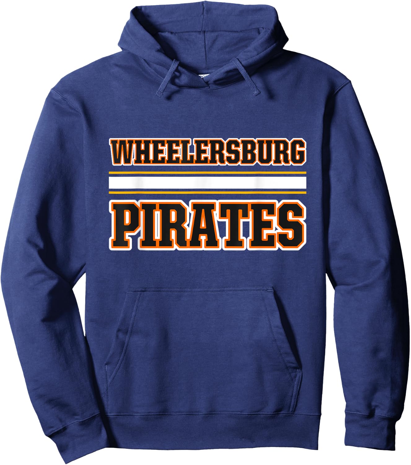 Wheelersburg Pirates Horizontal Stripes Hoodie - Hoodie | Navy